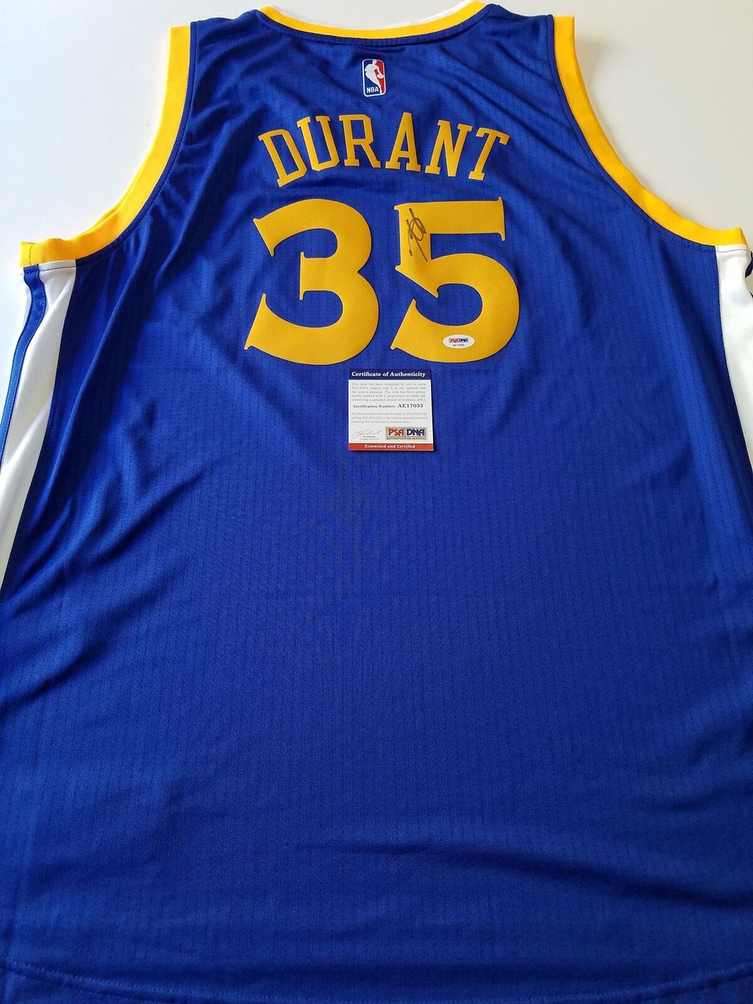 Kevin Durant signed jersey PSA/DNA Golden State Warriors Autographed Image 1