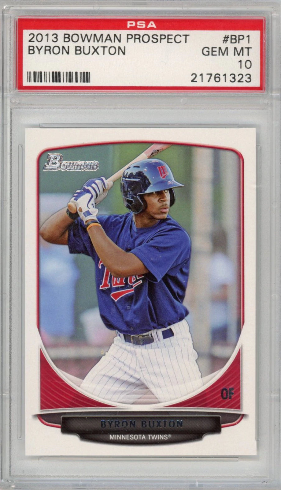 Graded 2013 Bowman Prospect Byron Buxton #BP1 Rookie RC Baseball Card PSA 10 Image 1