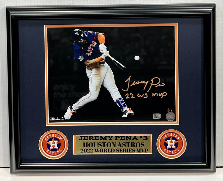 Jeremy Pena Astros Signed 11x14 Photo Framed 2022 WS MVP Auto Le /13 MLB COA Image 1