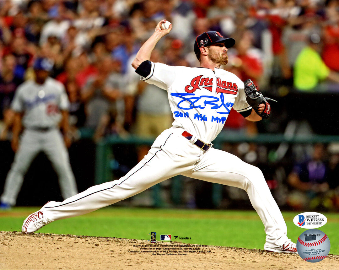SHANE BIEBER AUTOGRAPHED SIGNED 8X10 PHOTO INDIANS "2019 ASG MVP" BECKETT 185905 Image 1
