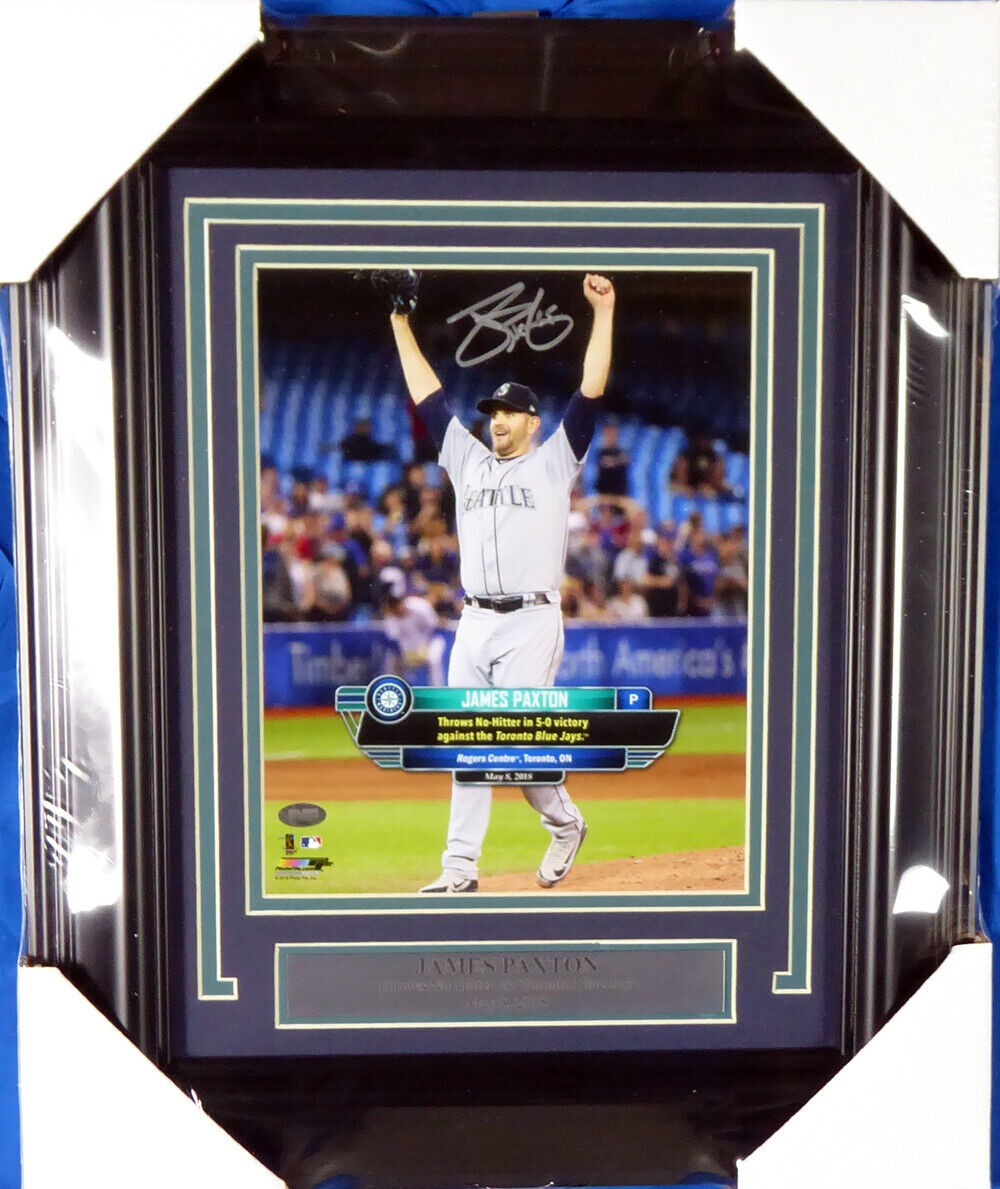 JAMES PAXTON AUTOGRAPHED FRAMED 8X10 PHOTO MARINERS NO HITTER MCS HOLO 135264 Image 1