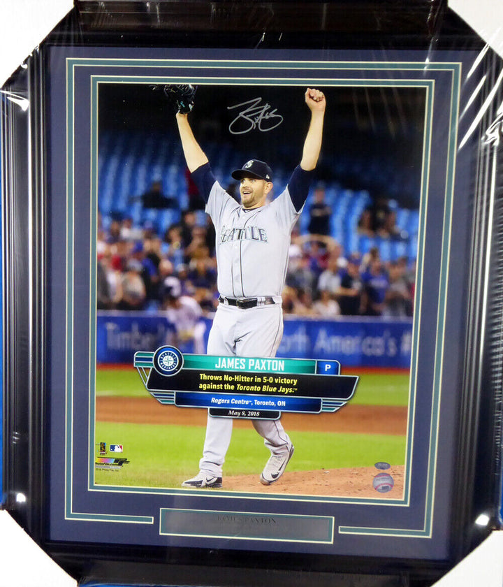 JAMES PAXTON AUTOGRAPHED FRAMED 16X20 PHOTO MARINERS NO HITTER MCS HOLO 135254 Image 1