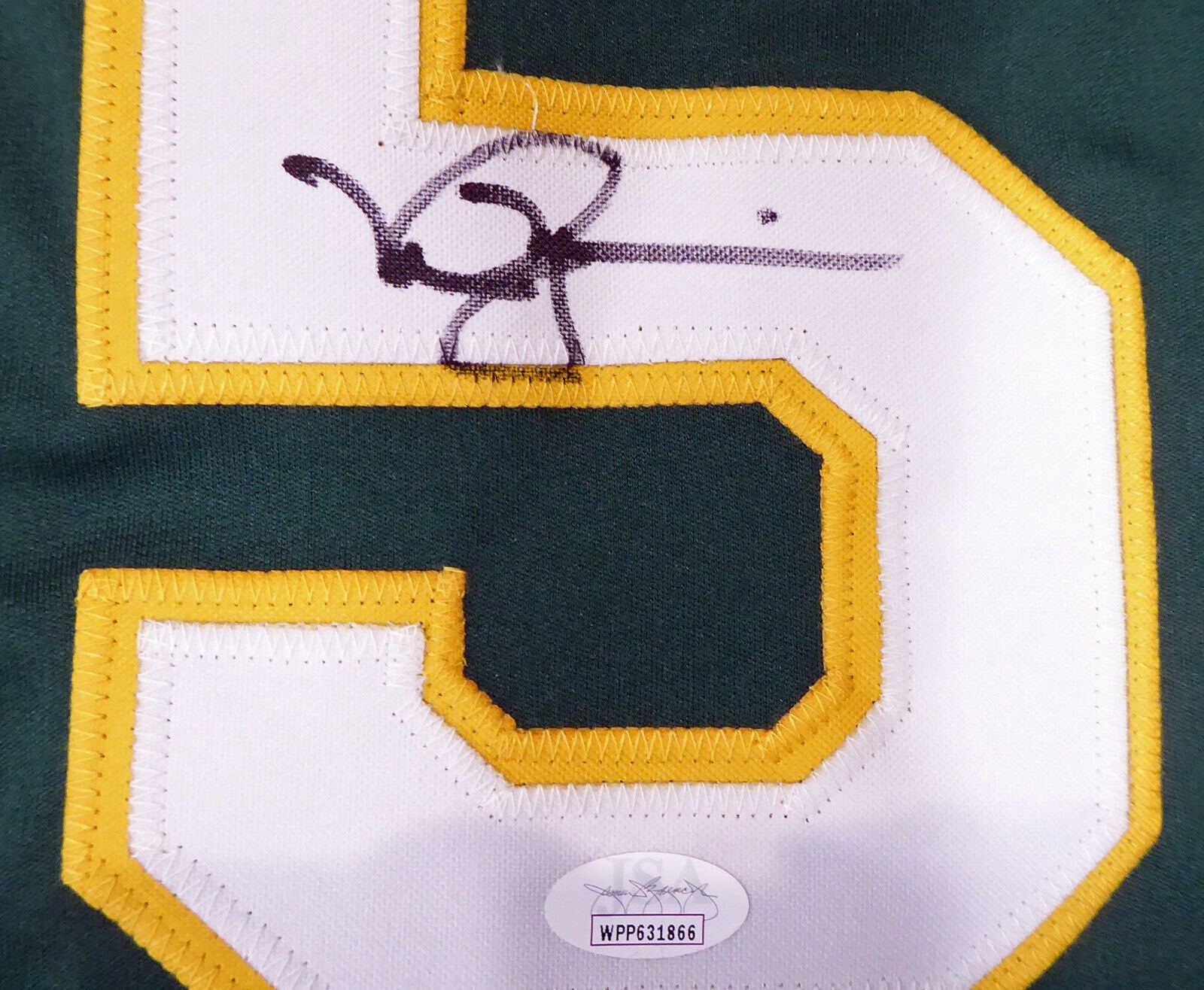 Oakland Athletics Mark McGwire Autographed Framed Green Jersey JSA Stock  #185079