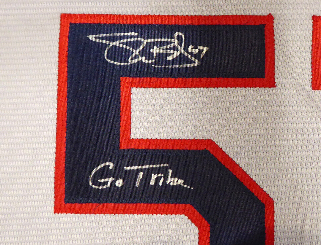 INDIANS SHANE BIEBER AUTOGRAPHED GRAY NIKE JERSEY XL "GO TRIBE" BECKETT 187725 Image 3
