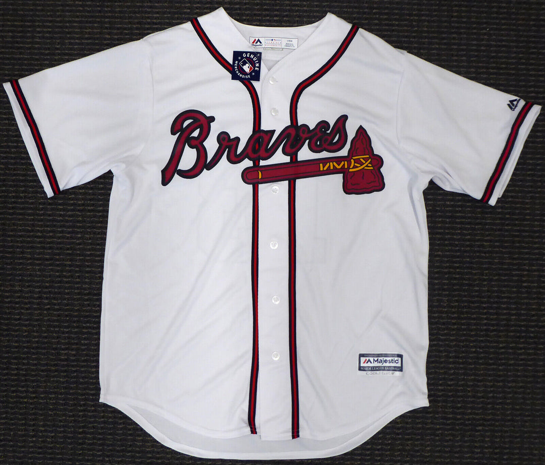 BRAVES RONALD ACUNA JR. AUTOGRAPHED MAJESTIC JERSEY L "MLB DEBUT" BECKETT 190025 Image 4