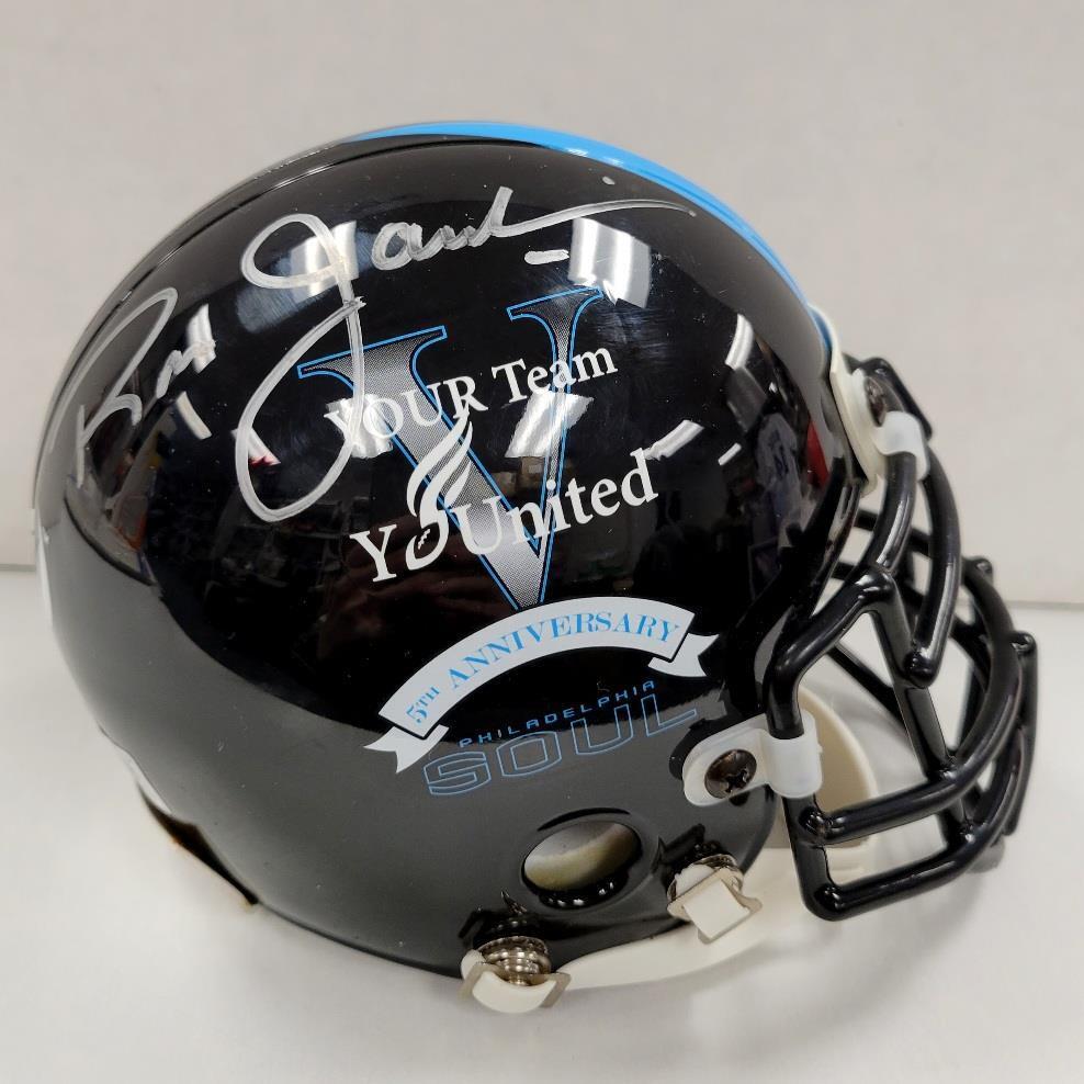 Jon Bon Jovi & Ron Jaworski signed Philadelphia Soul Mini Helmet  BAS Holo Image 3