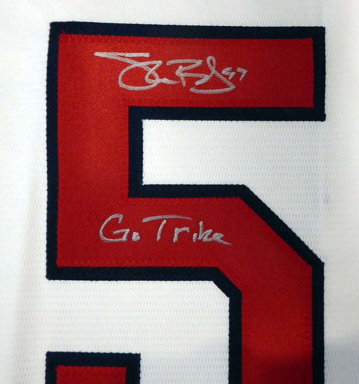 INDIANS SHANE BIEBER AUTOGRAPHED WHITE NIKE JERSEY L "GO TRIBE" BECKETT 190031 Image 3