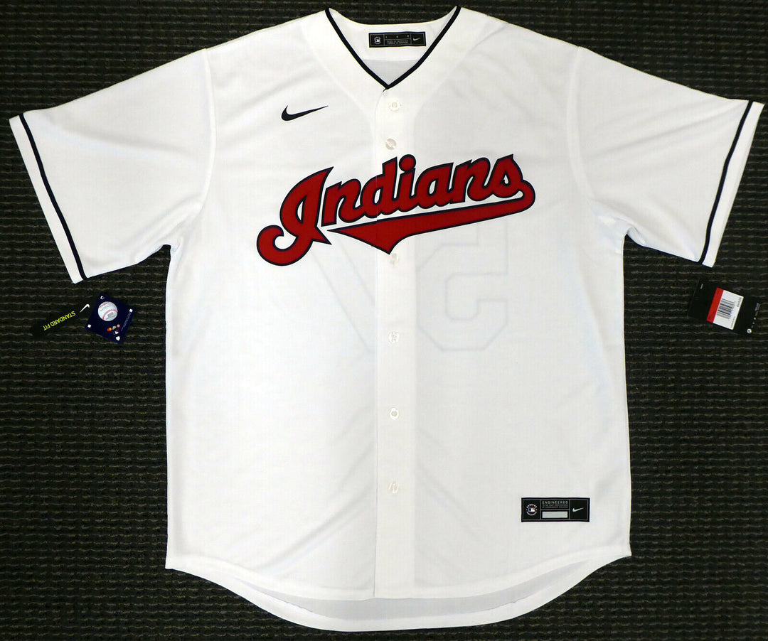 INDIANS SHANE BIEBER AUTOGRAPHED WHITE NIKE JERSEY L "GO TRIBE" BECKETT 190031 Image 4