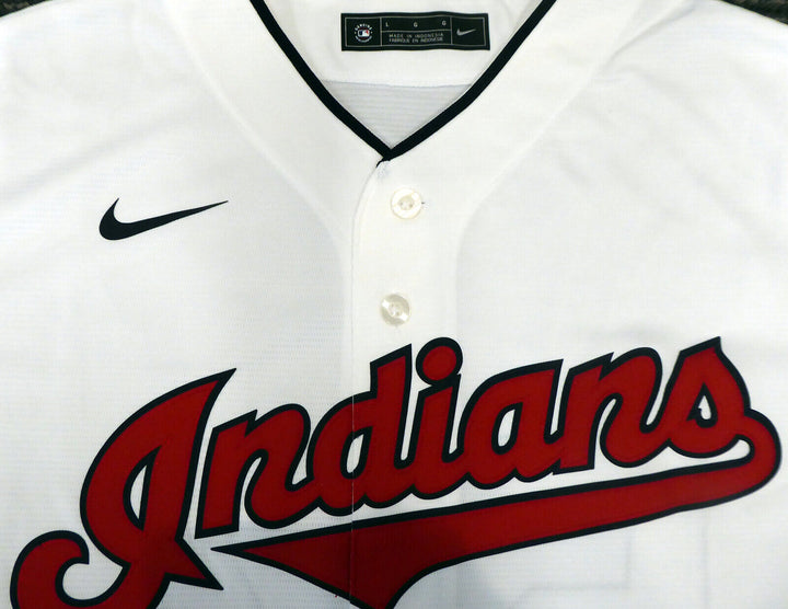 INDIANS SHANE BIEBER AUTOGRAPHED WHITE NIKE JERSEY L "GO TRIBE" BECKETT 190031 Image 5