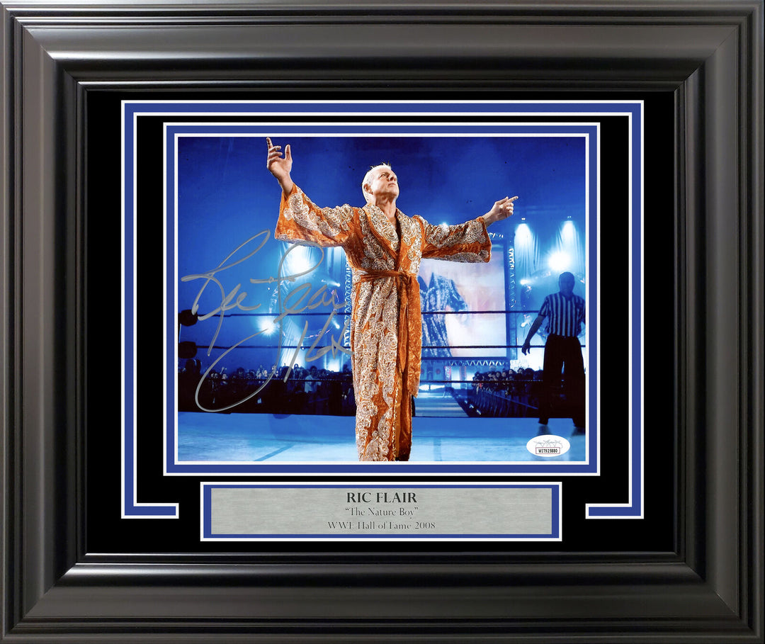 RIC FLAIR AUTOGRAPHED SIGNED FRAMED 8X10 PHOTO "16X" JSA STOCK #206935 Image 1
