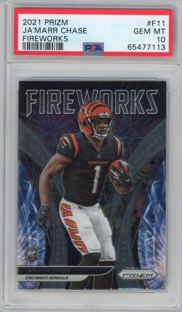 Graded 2021 Panini Mosaic Ja'Marr Chase #247 Rookie RC Football Card PSA 10  Gem Mint 