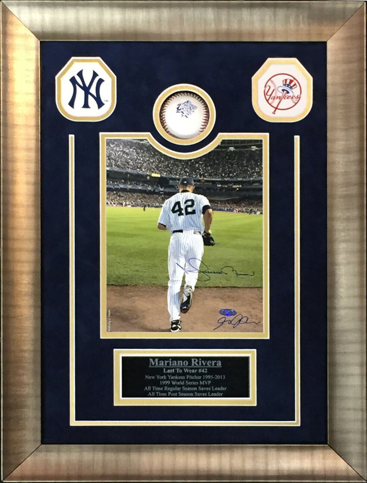 Mariano Rivera Signed photo 1999 World Series baseball framed steiner Coa causi Image 1