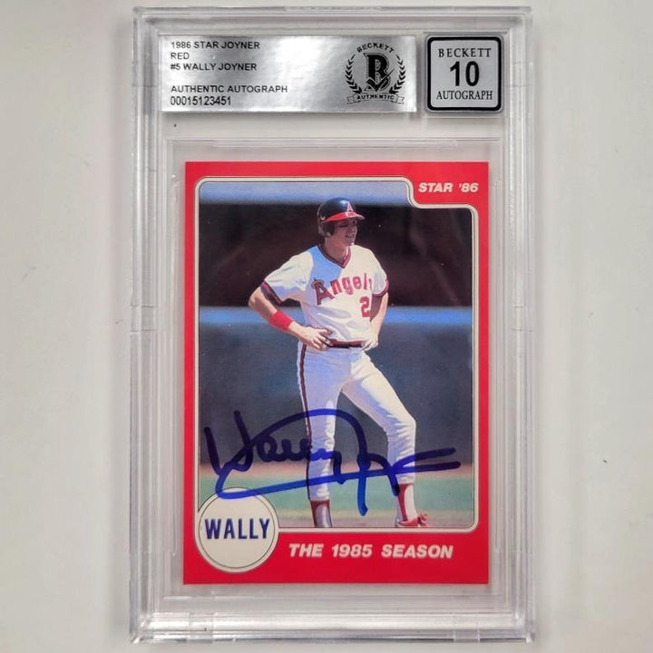 Wally Joyner signed 1986 Star Red #5 RC rookie Angels BAS BGS 10 autograph grade Image 1
