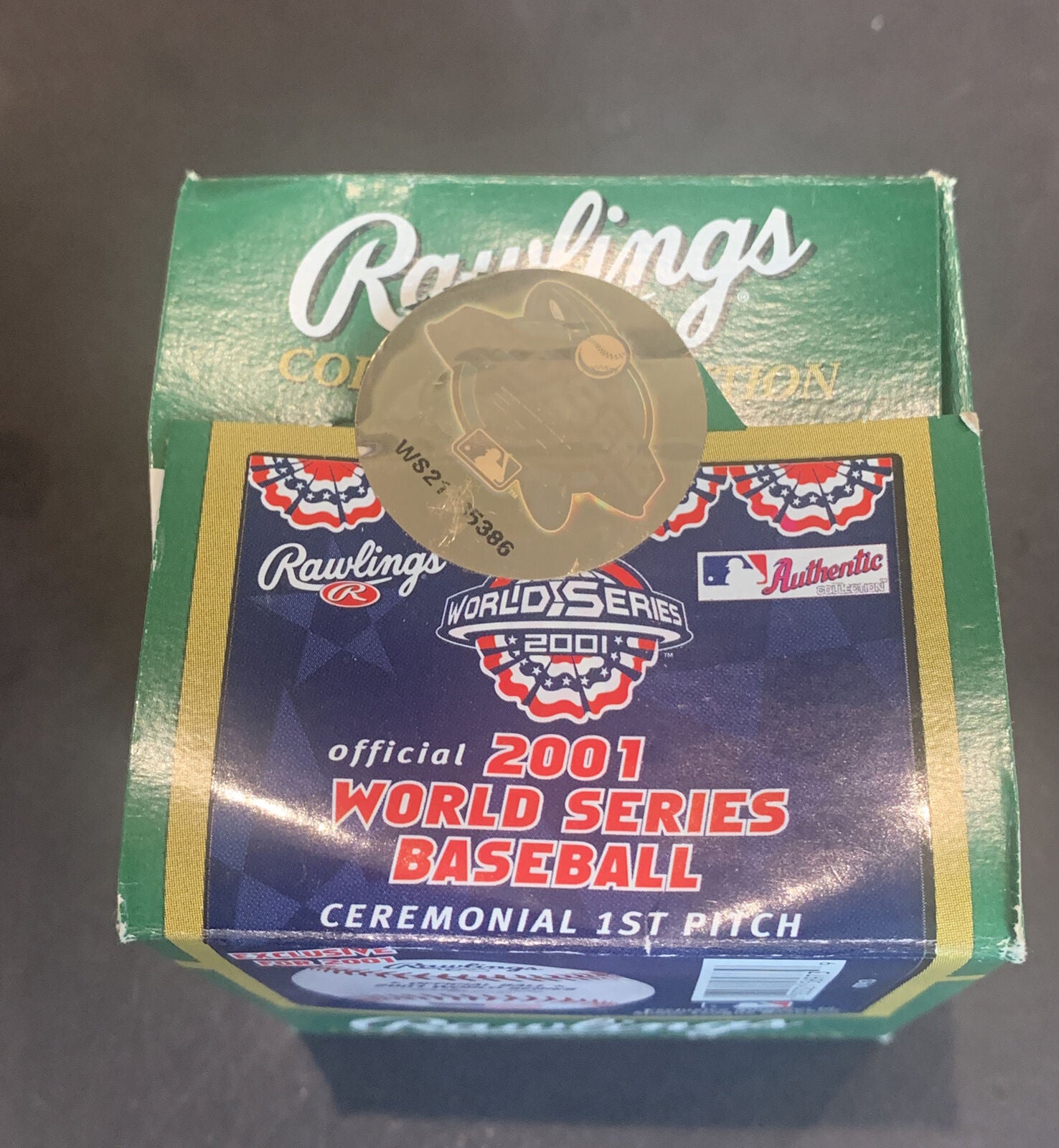 2001 World Series Usa Flag BASEBALL RANDY JOHNSON CURT SCHILLING