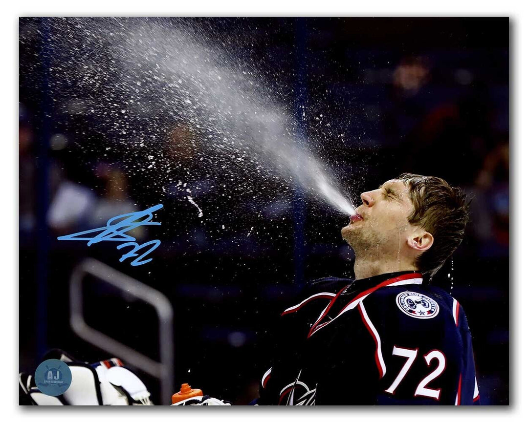 Sergei Bobrovsky Columbus Blue Jackets Autographed Water Spray 8x10 Photo Image 1