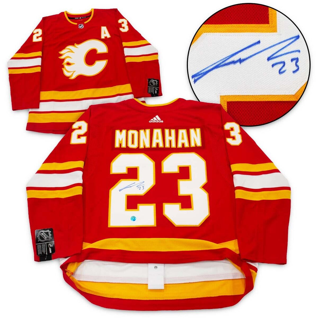 Sean Monahan Calgary Flames Autographed Retro Adidas Jersey Image 1