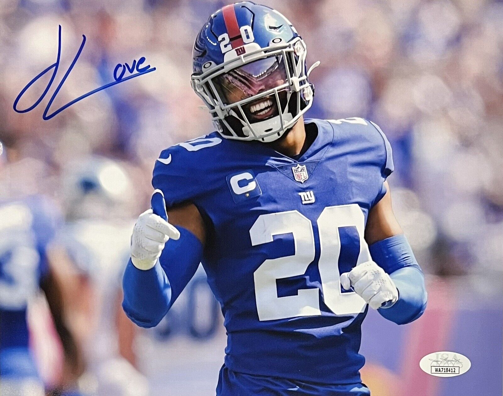 New York Giants Tiki Barber Autographed Signed 16X20 Photo Jsa Coa