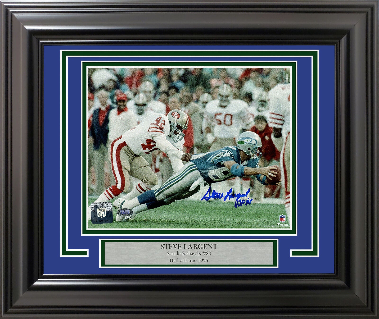 Steve Largent Autographed Framed Seahawks Jersey