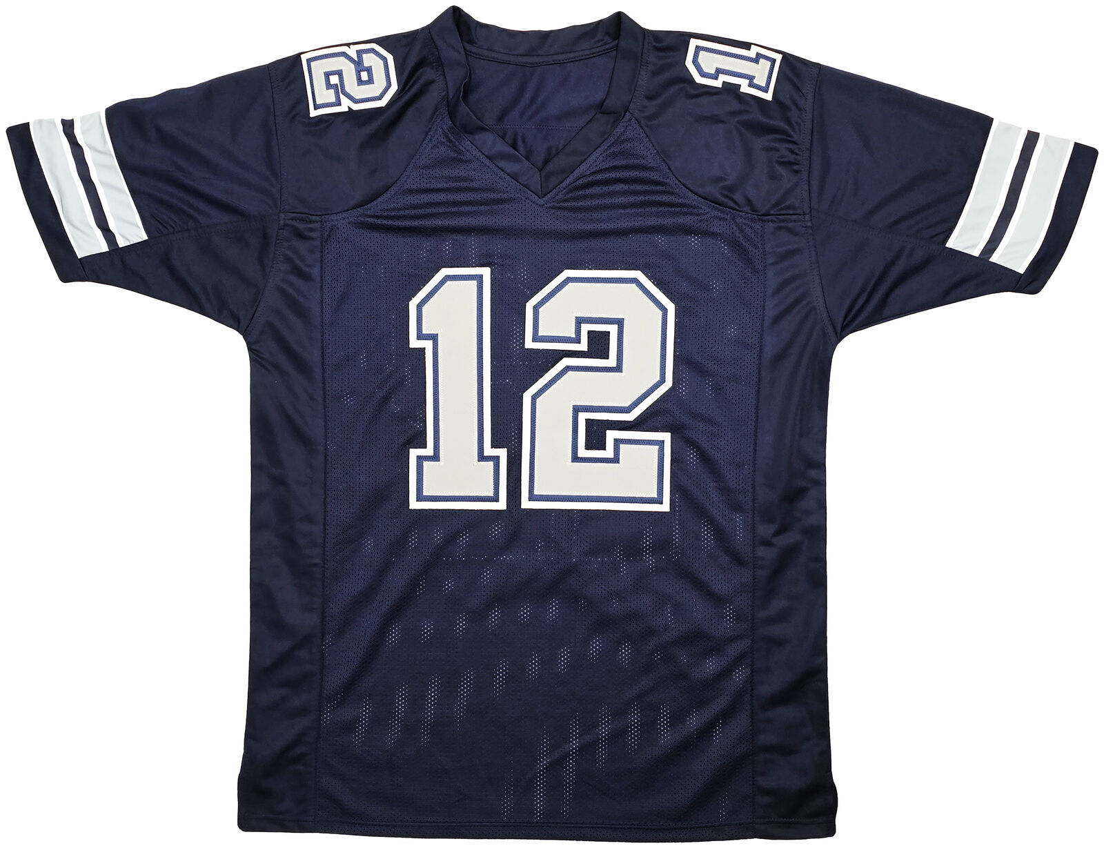 COWBOYS ROGER STAUBACH AUTOGRAPHED ROYAL BLUE JERSEY BECKETT WITNESS 212672