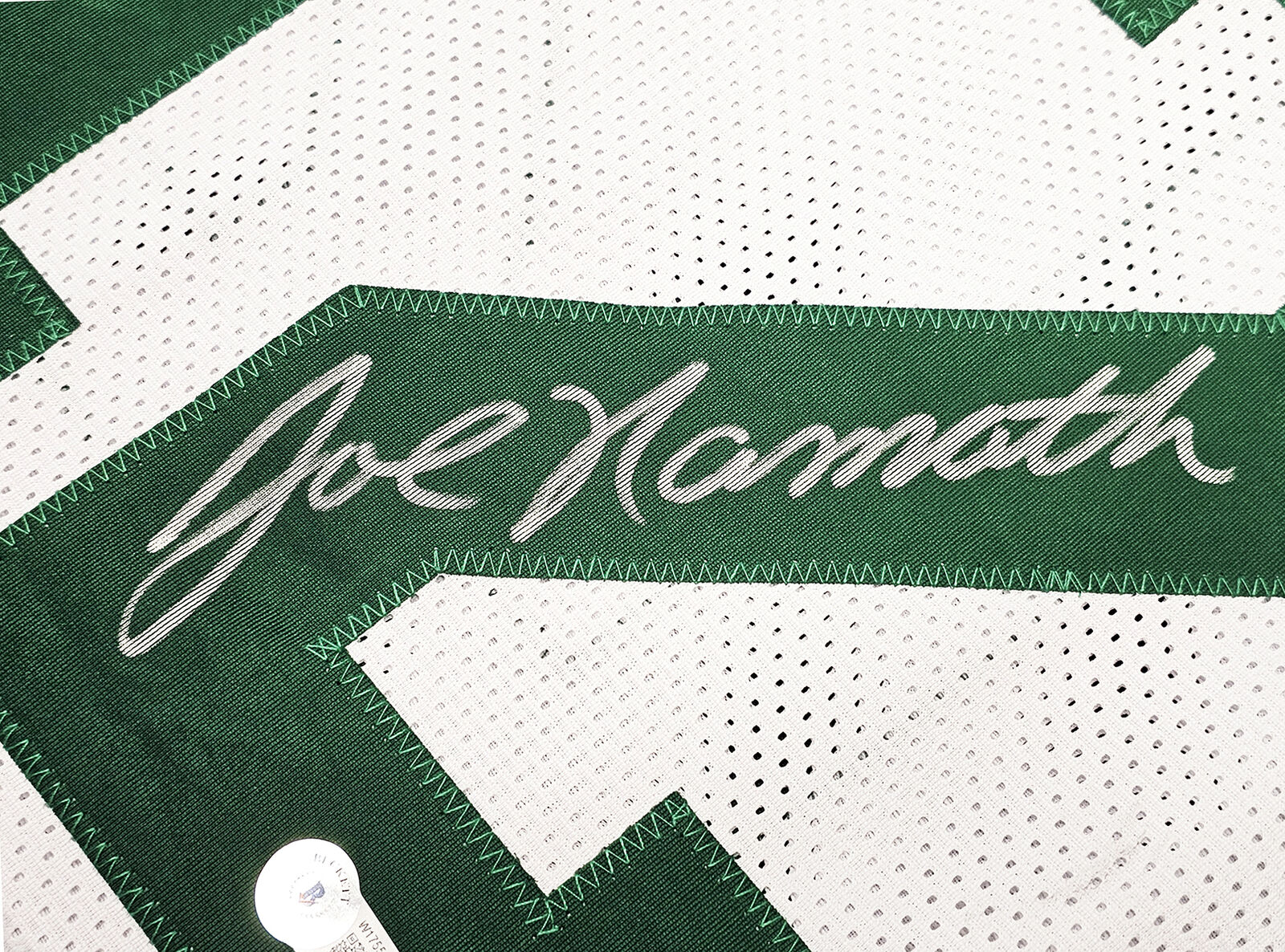 Joe Namath Autographed Signed New York Jets White Jersey Beckett Beckett  Witness