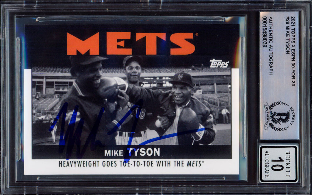 Mike Tyson Autographed 2021 Topps X ESPN 30 For 30 Card Gem 10 Auto Beckett Image 1