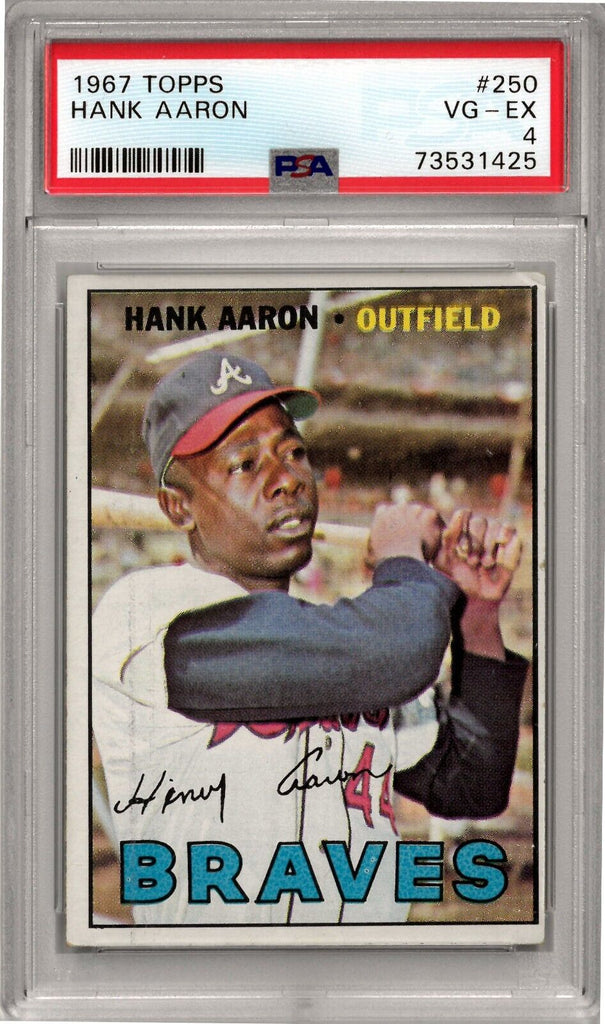 Hank Aaron 1967 Topps Baseball Card #250- PSA Graded 4 VG-EX (Atlanta  Braves)