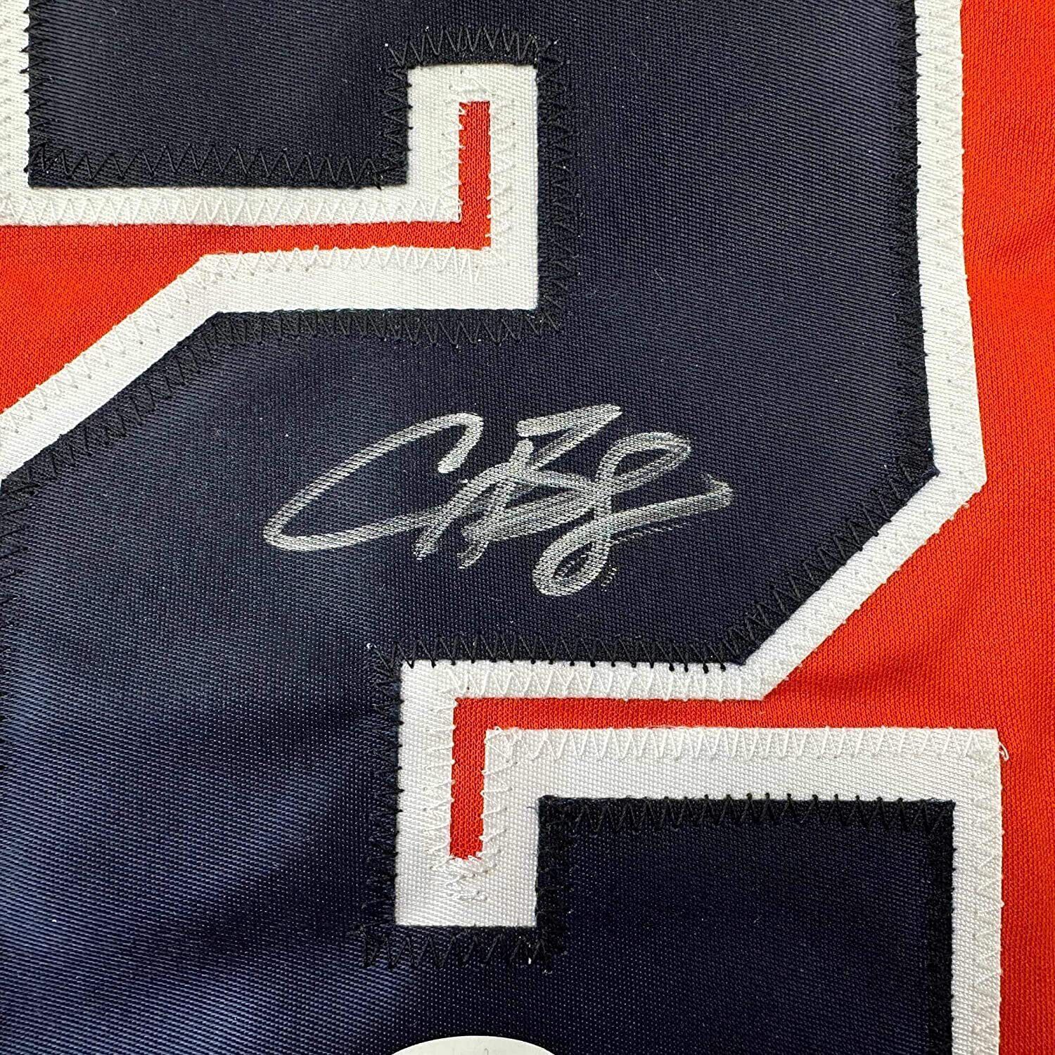 Framed Autographed/Signed Alex Bregman 33x42 Houston Orange Jersey