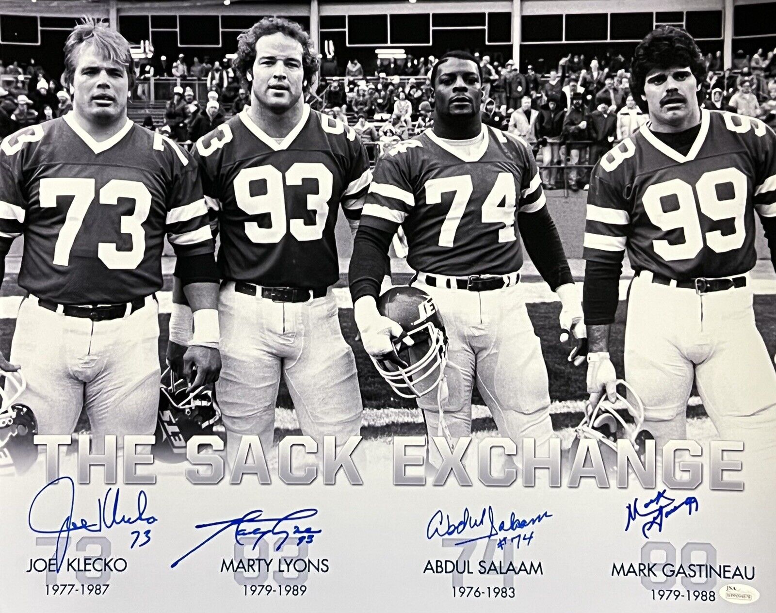 NY JETS  SACK EXCHANGE  SIGNED/FRAMED 16 x 20 (Gast,Klecko