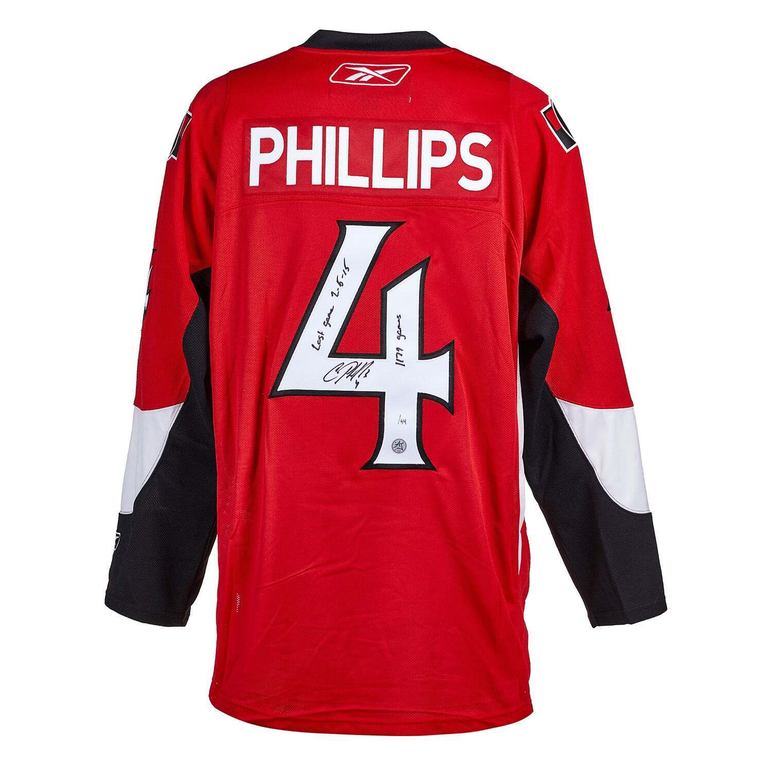 Chris Phillips Ottawa Senators Signed & Dated 1st Game