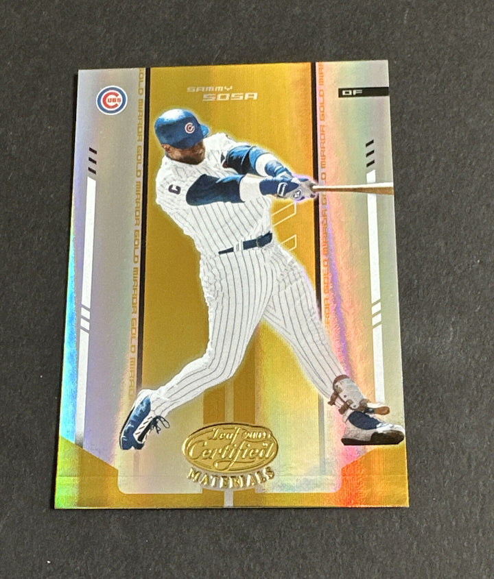 2004 Leaf Certified Materials Gold Mirror 11/ 25 Sammy Sosa Mint Image 1