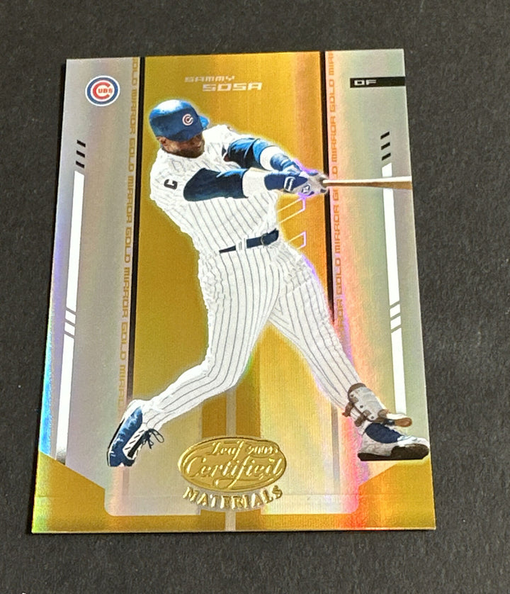 2004 Leaf Certified Materials Gold Mirror 11/ 25 Sammy Sosa Mint Image 3