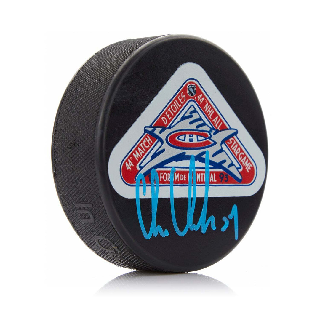 Chris Chelios Signed 1993 NHL All Star Game Event Puck Image 1