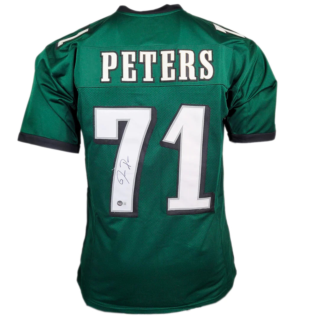 Jason Peters Signed Philadelphia Green Football Jersey (Beckett) Image 1