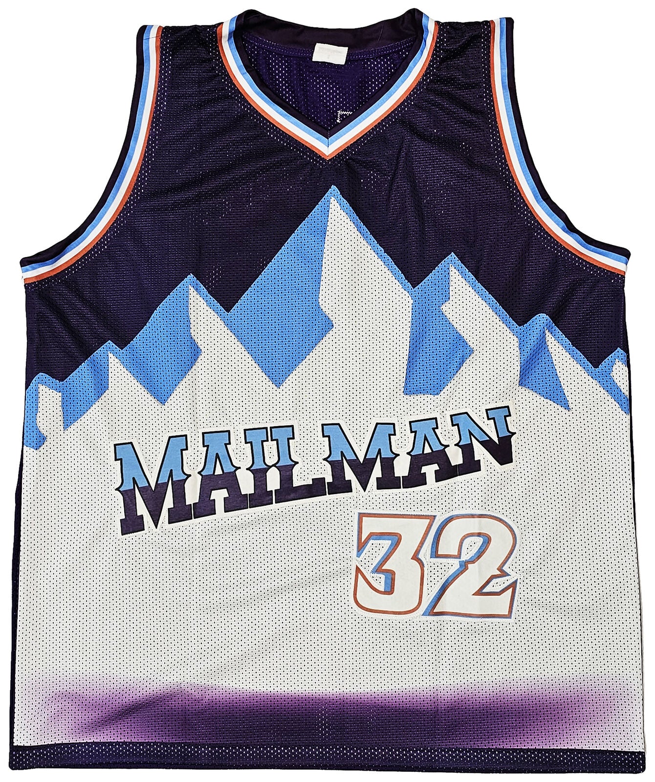 Karl Malone Autographed Utah Mitchell & Ness White Basketball Jersey - BAS