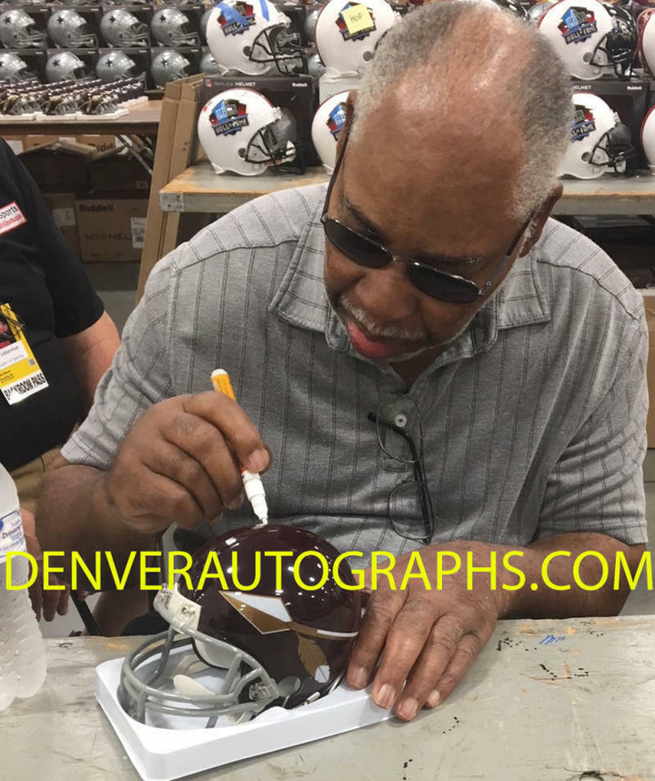 Bobby Mitchell Autographed/Signed Washington Redskins Mini Helmet HOF BAS 23846 Image 2