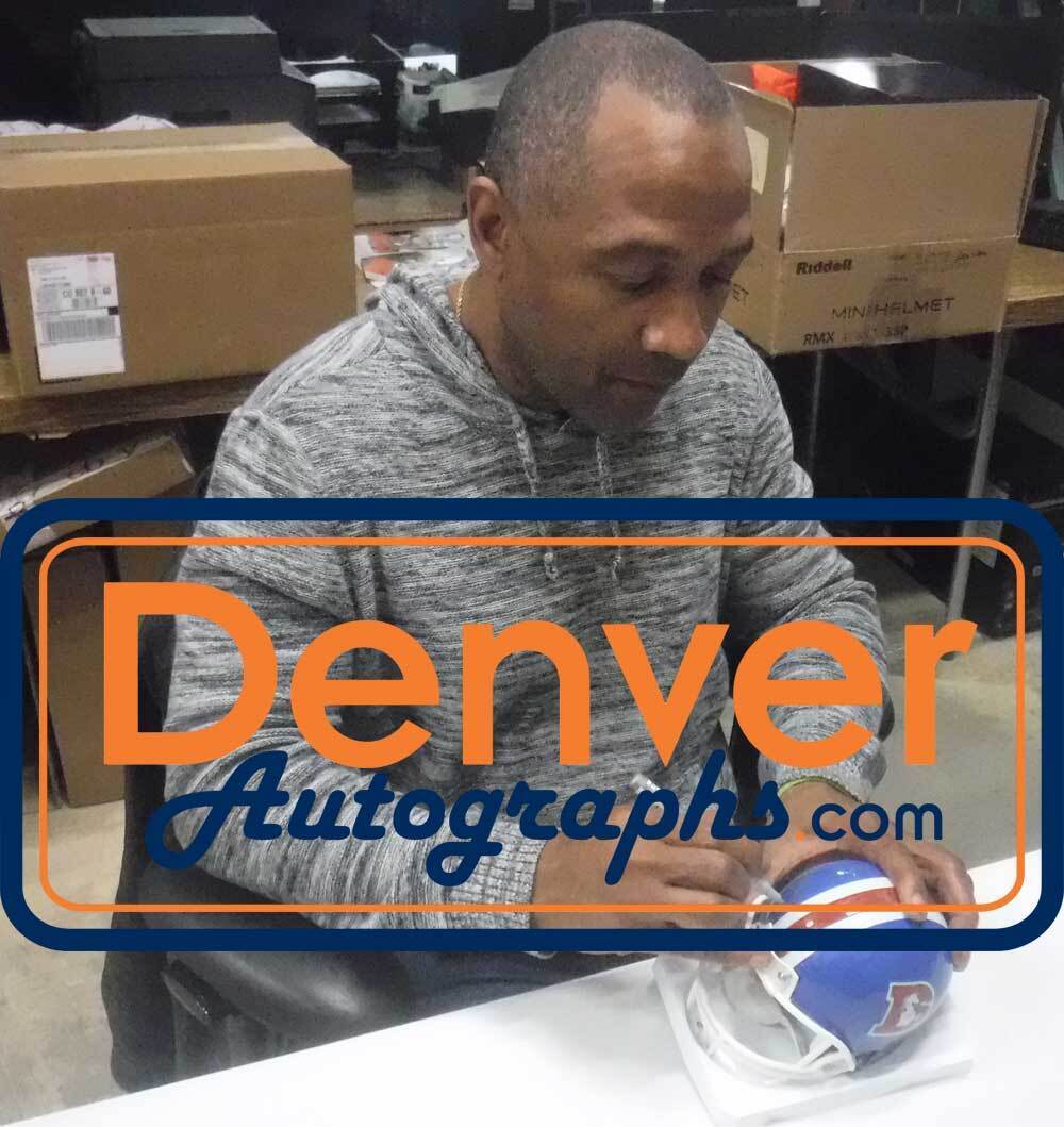Three Amigos Autographed Denver Broncos VSR4 D Logo Mini Helmet JSA 34410 Image 2