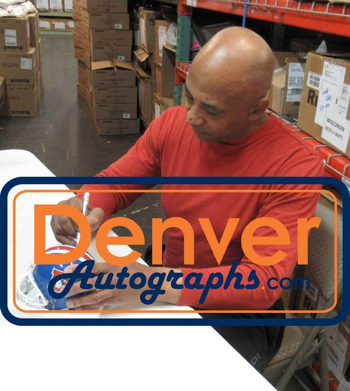 Three Amigos Autographed Denver Broncos VSR4 D Logo Mini Helmet JSA 34410 Image 3