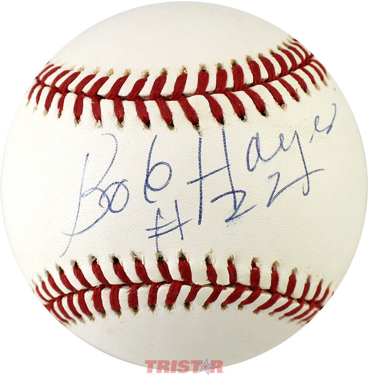 Bob Hayes Autographed Rawlings OL Baseball PSA/DNA Grade 8.5 Image 1