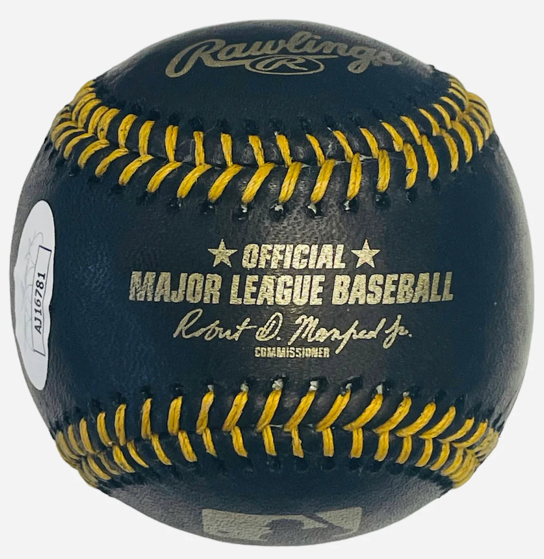 Carl Yastrzemski Autographed Black Baseball (JSA) Image 2