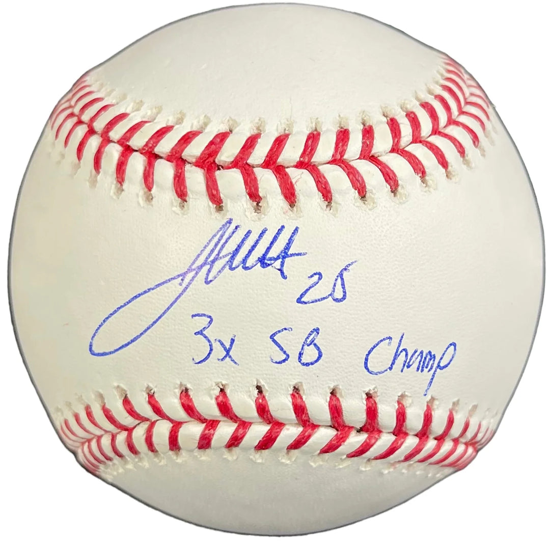 James White "3x SB Champ" Autographed Baseball (JSA) Image 1