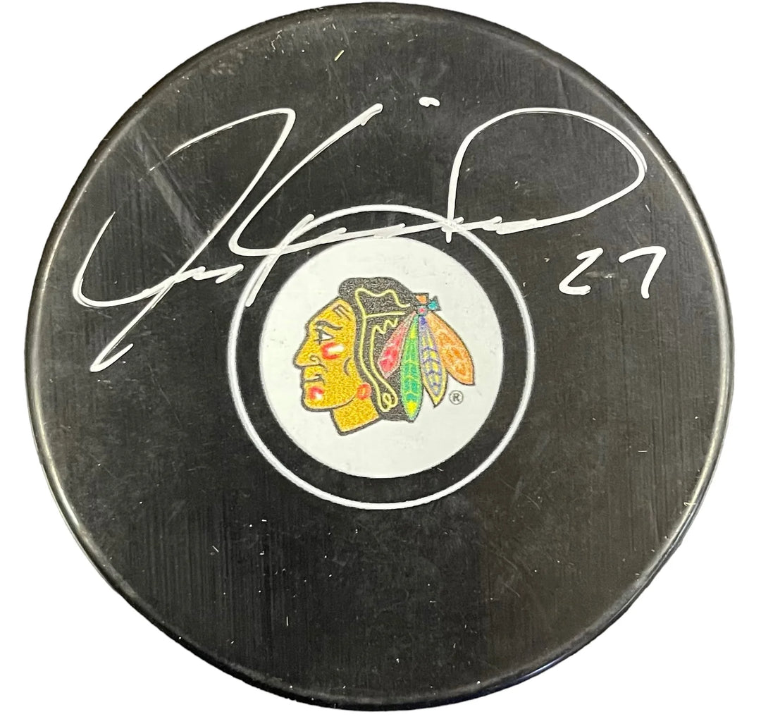 Jeremy Roenick Autographed Chicago Blackhawks Puck (JSA) Image 1