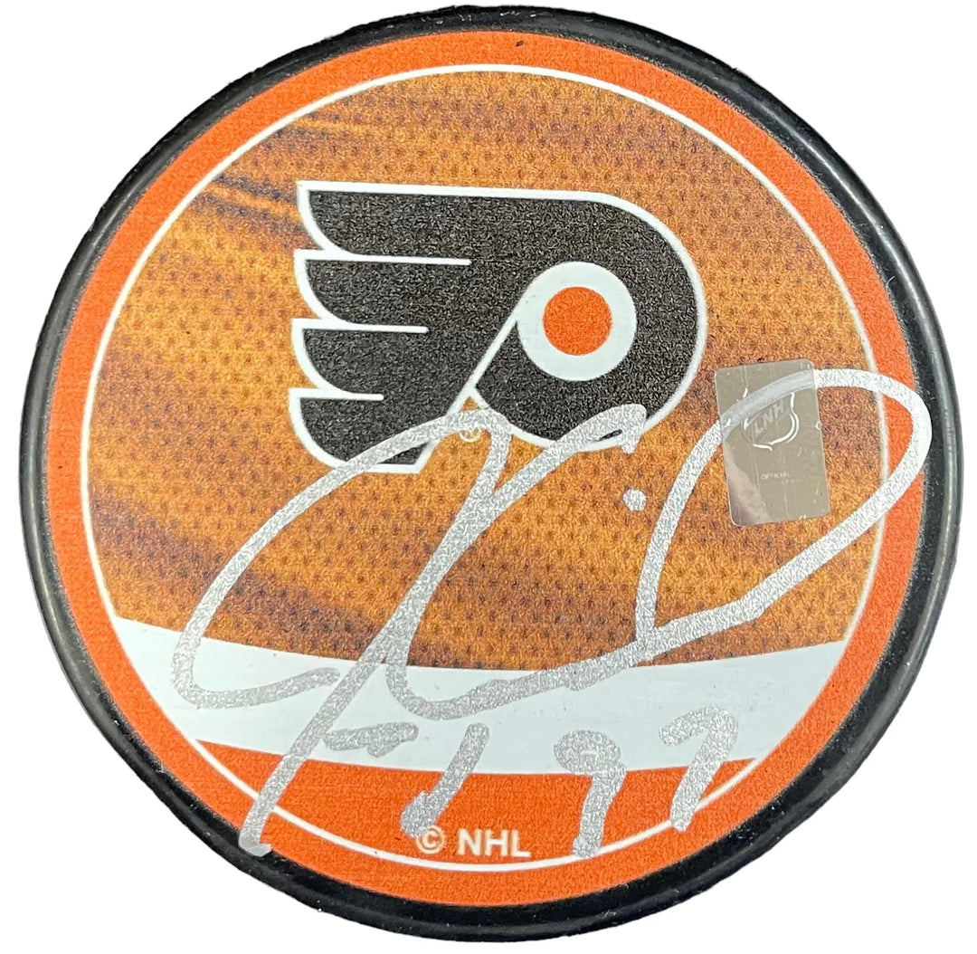 Jeremy Roenick Autographed Philadelphia Flyers Puck (JSA) Image 1