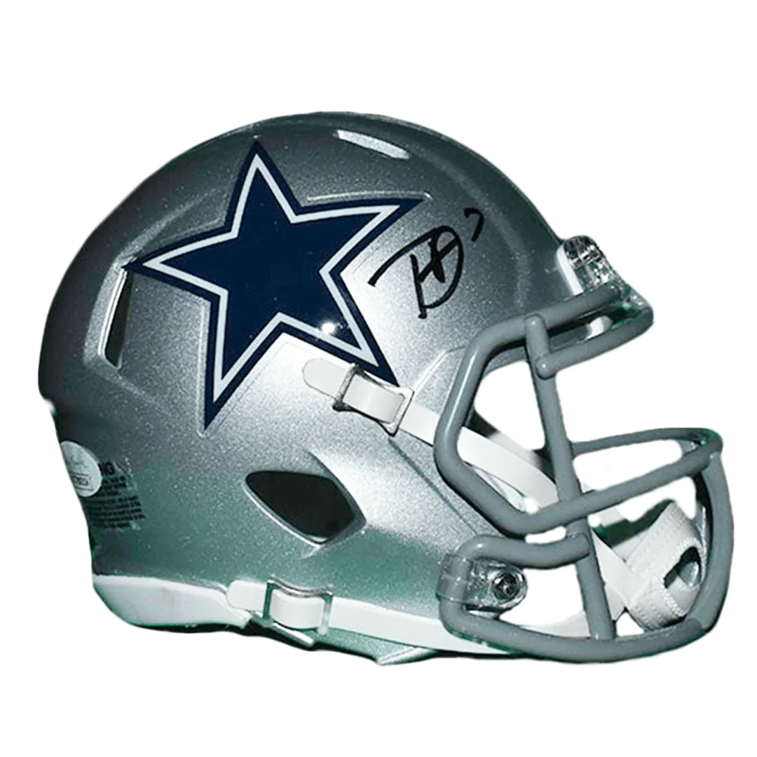 Trevon Diggs Signed Dallas Cowboys Mini Speed Football Helmet (JSA) Image 1