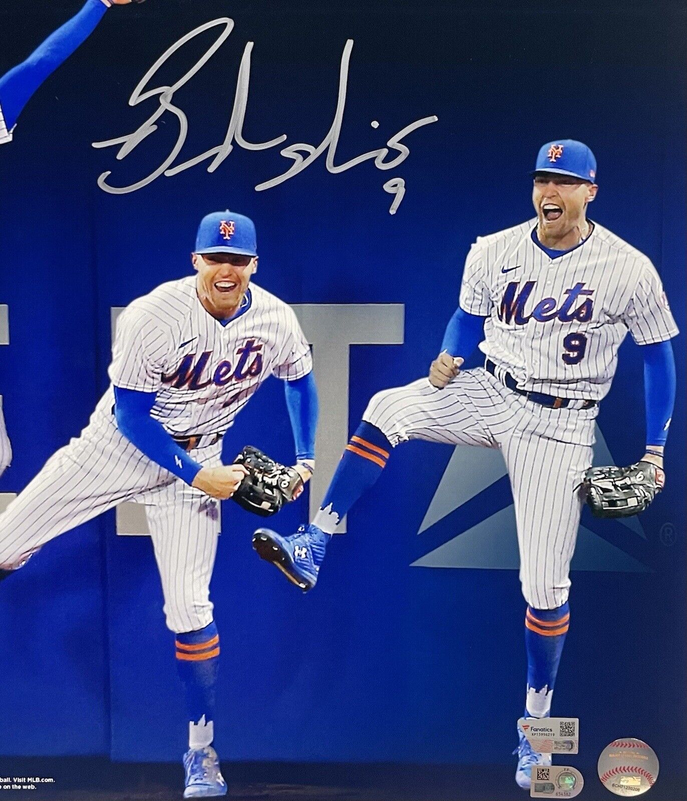 Brandon Nimmo New York Mets Autographed Fanatics Authentic 16 x 20  Robbing Home Run Progression Catch Photograph