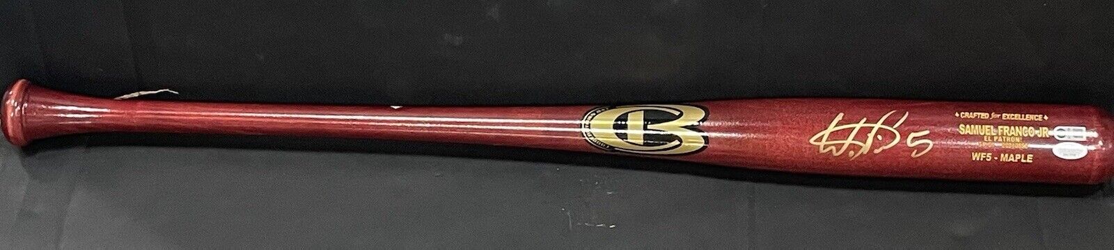 Wander Franco El Patron Autographed Rawlings Pro Baseball Bat - JSA COA