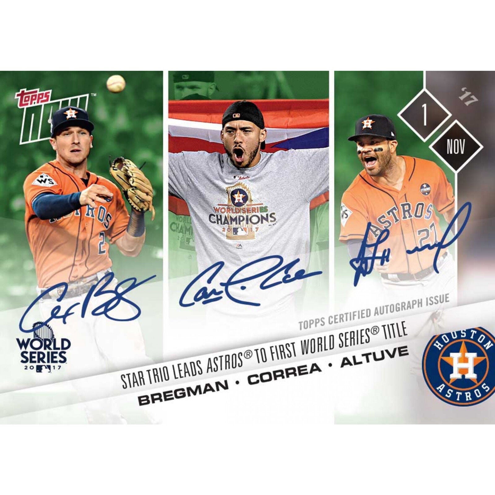 Houston Astros Autographed 2017 World Series Champions 16x20
