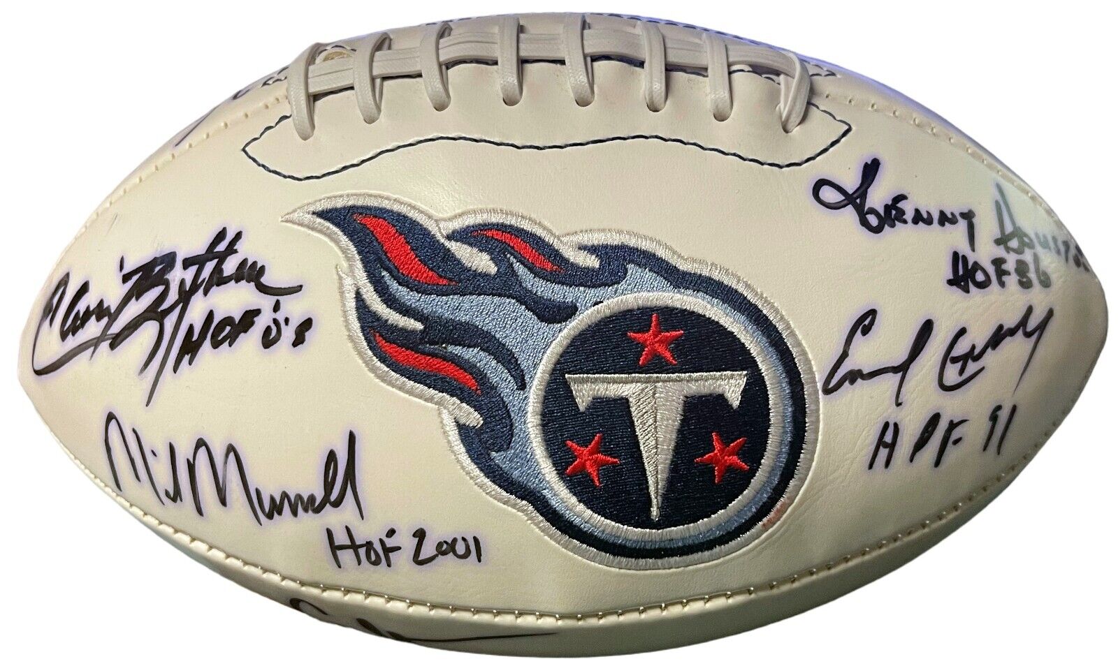 Earl Campbell/Kenny Houston signed Tennessee Titans Logo Football- 7 s –  CollectibleXchange