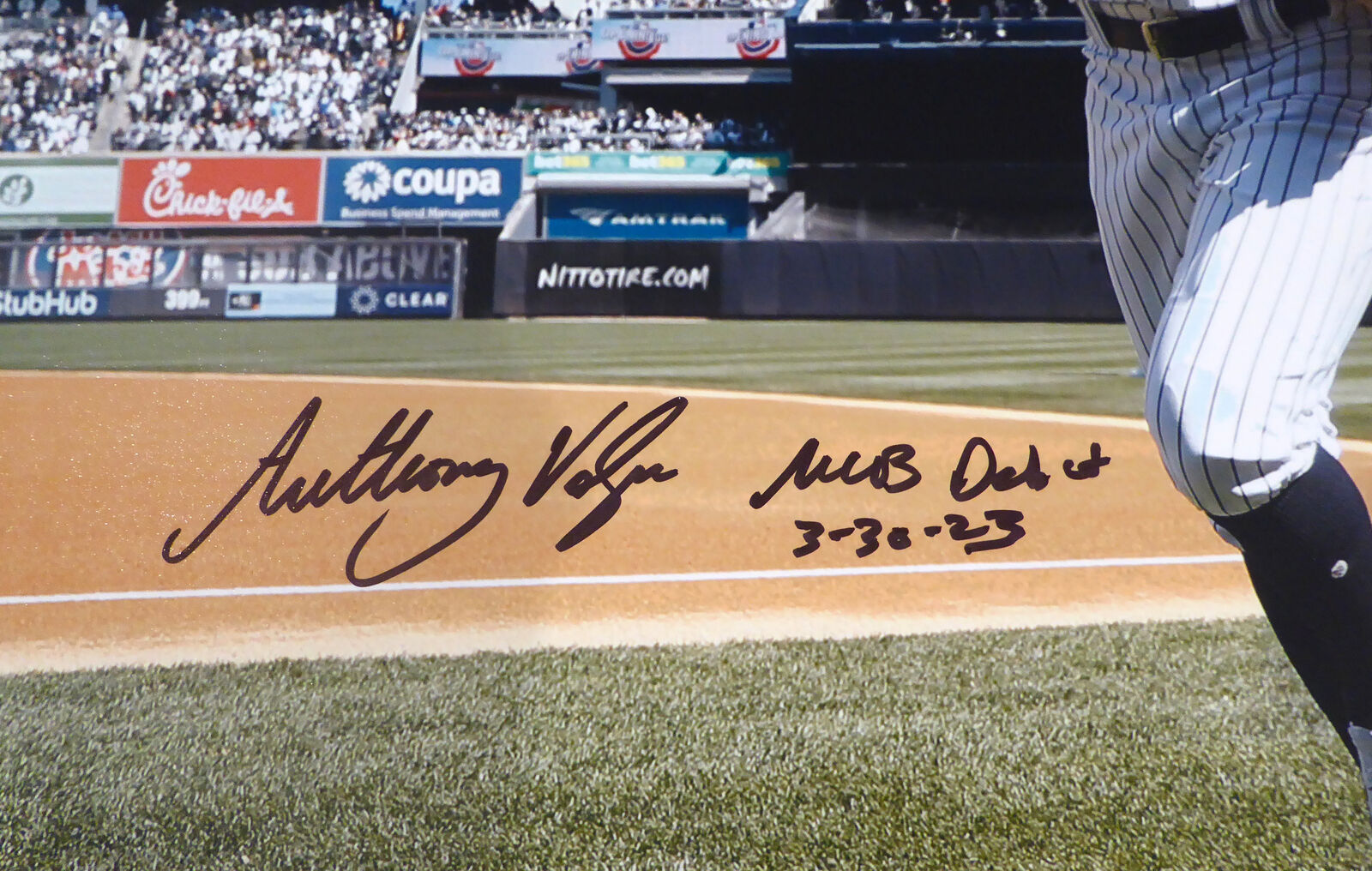 Anthony Volpe New York Yankees Autographed 16 x 20 Opening Day Photograph with MLB Debut 3-30-23 Inscription