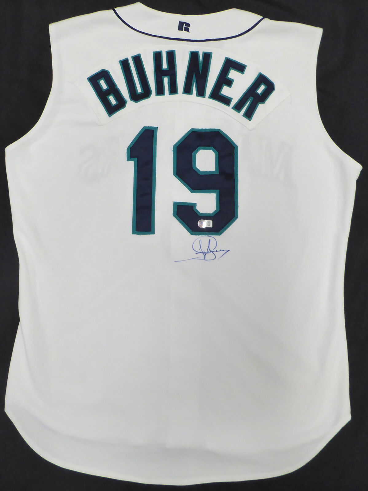 Mariners Jay Buhner Autographed White Russell Jersey 1998 Home