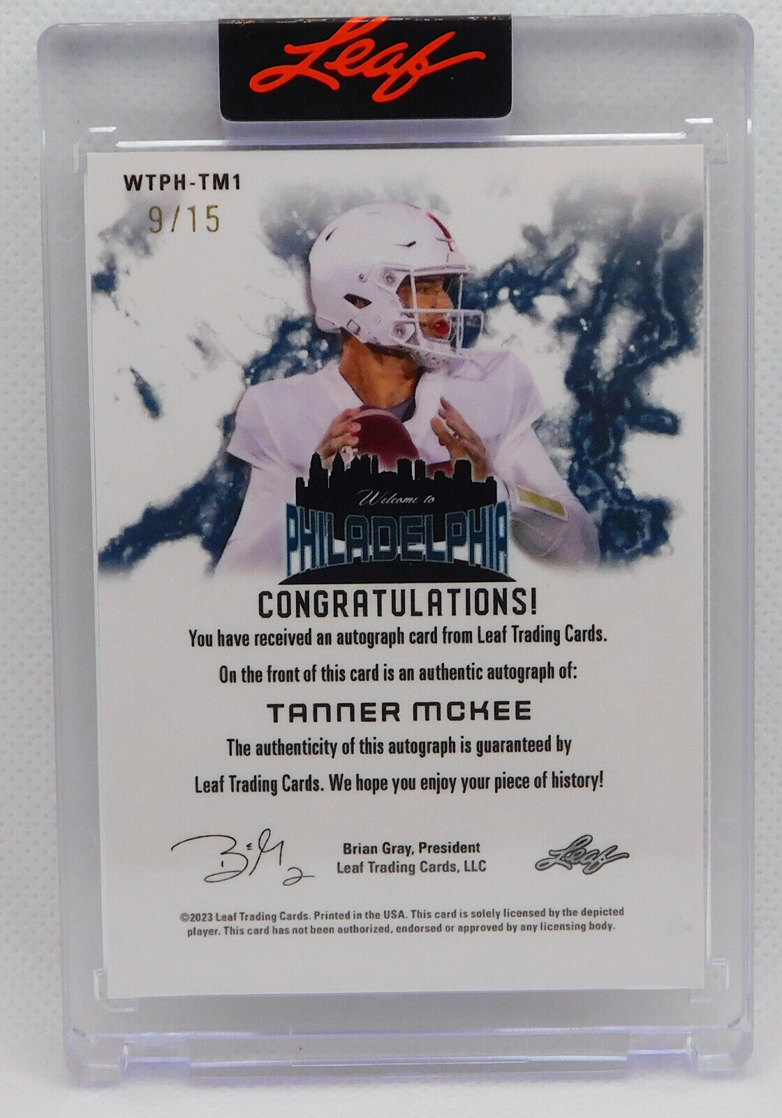 TANNER MCKEE SIGNED LEAF ROOKIE WELCOME TO PHILADELPHIA EAGLES AUTO CA –  CollectibleXchange